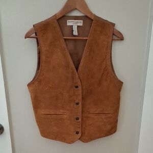 Marsh Landing Petites Women's Tan Suede Vest_1